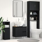 Meuble sous lavabo vidaXL Noir Chêne 65x33x60 cm Bois d'ingénierie