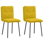 vidaXL Chaises à manger lot de 2 Jaune Velours