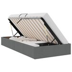 vidaXL Lit de Rangement avec stockage Gris foncé 90 x 190 cm Tissu