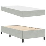 vidaXL Cadre de lit Gris clair  gris et blanc 90 x 190 cm Velours