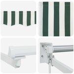 vidaXL Auvent Rétractable Vert et blanc 400 × 300 cm Polyester