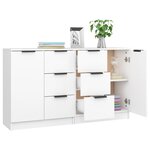 vidaXL Buffets 2 Pièces blanc 60x30x70 cm Bois d'ingénierie