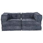 vidaXL Coussin 2 Pièces Bleu 70 x 70 x 54 cm Polyester
