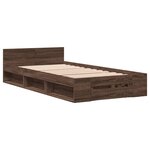 vidaXL Cadre de lit avec tiroir sans matelas chêne marron 100x200 cm