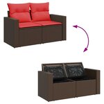 vidaXL Salon de jardin avec coussins 9 Pièces marron résine tressée