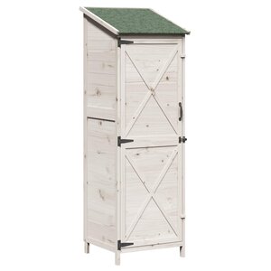 vidaXL Abri de jardin Blanc 59 5 x 56 x 176 5 cm Bois d'ingénierie