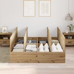 vidaXL Cadre de lit de rangement en chêne artisan de 135x190 cm