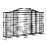 vidaXL Panier de gabions arqué 200x30x100/120 cm Fer galvanisé