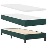 Lit Box Spring vidaXL avec Matelas & LED Vert Foncé 80x200 cm Velours