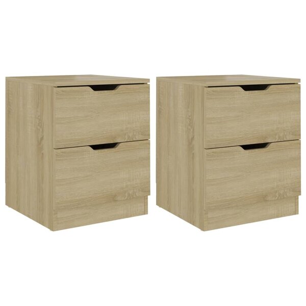 vidaXL Tables de chevet 2 Pièces chêne sonoma 40x40x50 cm bois ingénierie