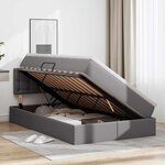 vidaXL Lit de Rangement Gris 120 x 200 cm Cuir synthétique