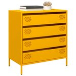 vidaXL Buffet jaune moutarde 68x39x73 5 cm acier laminé à froid