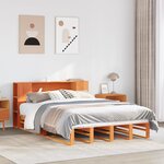 vidaXL Lit bibliothèque sans matelas cire marron 160x200cm bois massif
