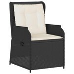 vidaXL Banc de jardin avec coussin 2 Pièces Noir Poly rotin