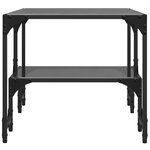 vidaXL Table basse avec dessus en verre noir 98 5x50x45 cm acier