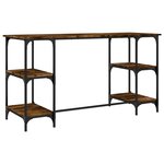 vidaXL Bureau chêne fumé 140x50x75 cm métal et bois d'ingénierie