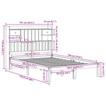 vidaXL Lit bibliothèque sans matelas 135x190 cm bois de pin massif