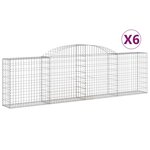 vidaXL Paniers à gabions arqués 6 Pièces 300x30x80/100 cm fer galvanisé