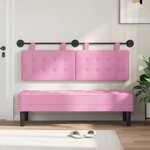 vidaXL Tête de lit suspendue Rose Tissu