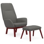 vidaXL Chaise de relaxation avec repose-pied Gris clair Tissu