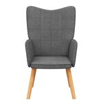 vidaXL Chaise de relaxation Gris foncé Tissu