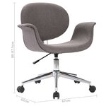 vidaXL Chaises pivotantes à manger lot de 4 gris tissu