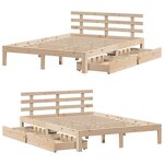 vidaXL Cadre de lit avec tiroirs sans matelas 160x200 cm