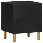 vidaXL Table de chevet noir 40x33x46 cm bois de manguier solide