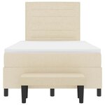 vidaXL Lit à ressorts avec tête de lit Crème 120 x 190 cm tissu