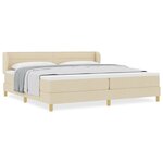 vidaXL Lit à ressort avec matelas Crème 200x200 cm en tissu