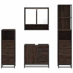 vidaXL Ensemble de meubles de salle de bain 4 Pièces chêne marron