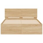 vidaXL Cadre de lit avec tête de lit et LED chêne sonoma 120x190 cm