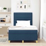 vidaXL Lit à ressort LED avec matelas Bleu 120 x 190 cm tissu