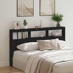 vidaXL Armoire tête de lit avec LED chêne noir 180x17x102 cm
