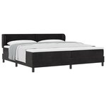 Lit à sommier avec matelas vidaXL Noir 200x200 cm en velours