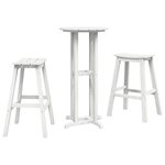 Ensemble de bar de jardin 3 pièces blanche HDPE vidaXL