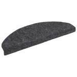 vidaXL Tapis d'escalier autocollants 20 pièces 65 x 21 x 4 cm Gris foncé Demi-rond Grand