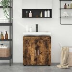 vidaXL Armoire de lavabo de salle de bain avec porte TULUM Chêne fumé