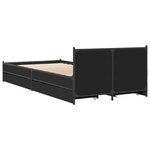 vidaXL Cadre de lit avec tiroirs noir 90x200 cm bois d'ingénierie