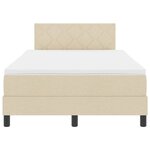 vidaXL Lit à ressorts avec matelas avec LED Crème 120 x 200 cm tissu