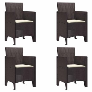 vidaXL Chaise de jardin 4 Pièces Marron 53 x 49 x 85 cm PP