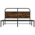 vidaXL Cadre de lit sans matelas 150x200 cm chêne fumé bois ingénierie