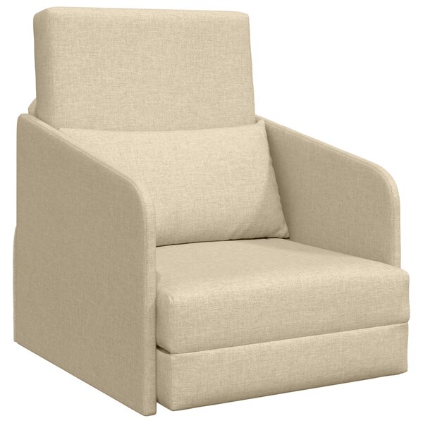 vidaXL Canapé Lit au Sol 2-en-1 Crème 65x80x83 cm Tissu