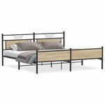 vidaXL Cadre de lit en métal sans matelas chêne sonoma 193x203 cm