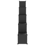 vidaXL Cubes de rangement 15 Pièces Noir PP