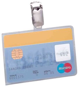 badge, avec pince, 54 x 90 mm DURABLE