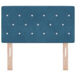 Tête de lit vidaXL Boutons en cristal capitonnée Bleu foncé 80 cm Velours