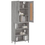vidaXL Buffet haut Sonoma gris 69 5x34x180 cm Bois d'ingénierie