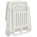 vidaXL Chaise longue pliable avec roues blanc PP