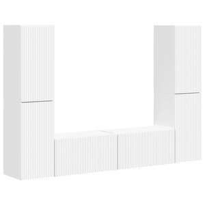 vidaXL Ensemble meuble TV 6 Pièces Blanc Bois d'ingénierie